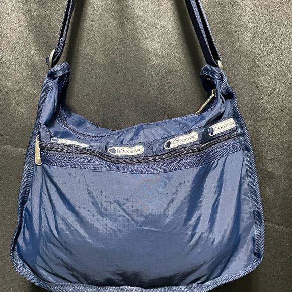 Vintage 90s LeSportsac Navy Crossbody Purse Lightweight - Picture 11 of 12